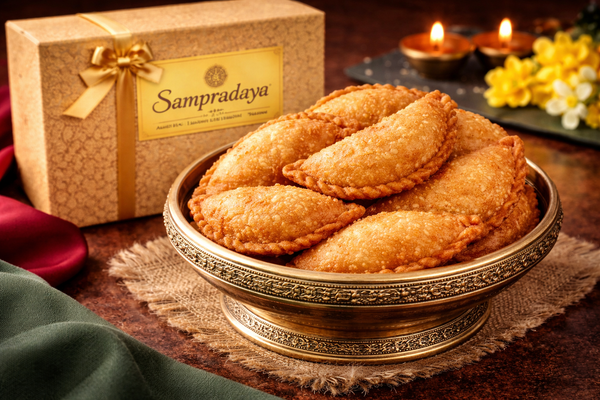 Garjalu (Kariyalu) - Traditional Telangana Stuffed Sweet Crescents