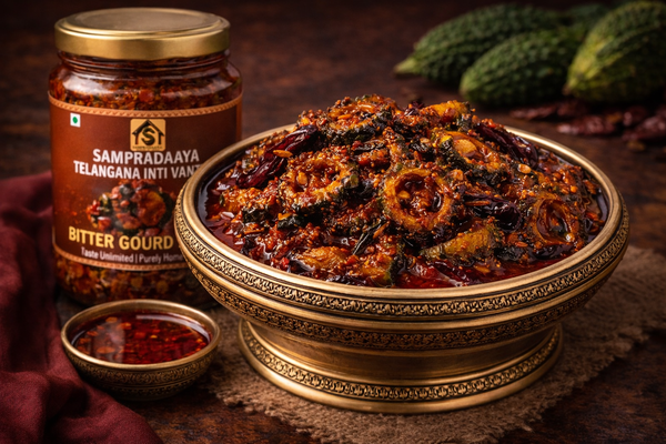 Kakarkaya (Bitter Gourd) Pickle - Traditional Telangana Bitter Gourd Pickle