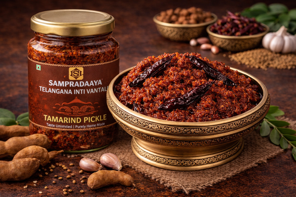 Tamarind (Chintakaya) Pickle - Traditional Telangana Tamarind Pickle