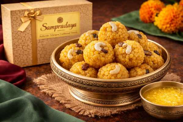 Boondi Laddu - Traditional Telangana Gram Flour Sweet Balls